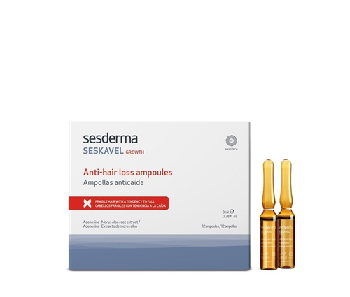 Sesderma Seskavel Anti - Hair Loss Ampoules - ampułki przeciw wypadaniu włosów - 12x8ml